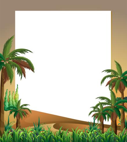 An empty template with a dessert and plants at the bottom vector