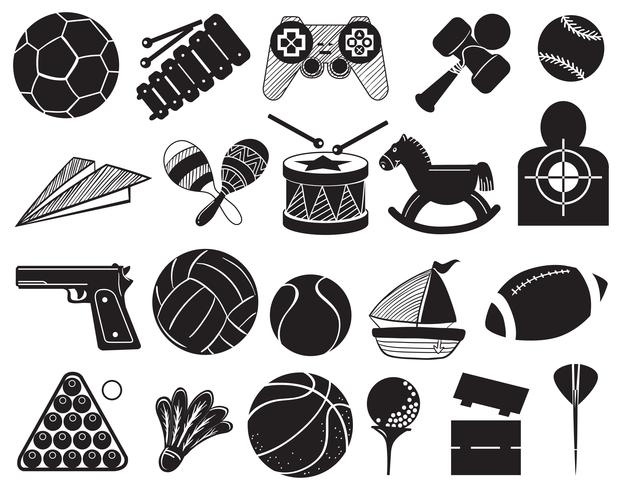 Doodle design of the different toys vector