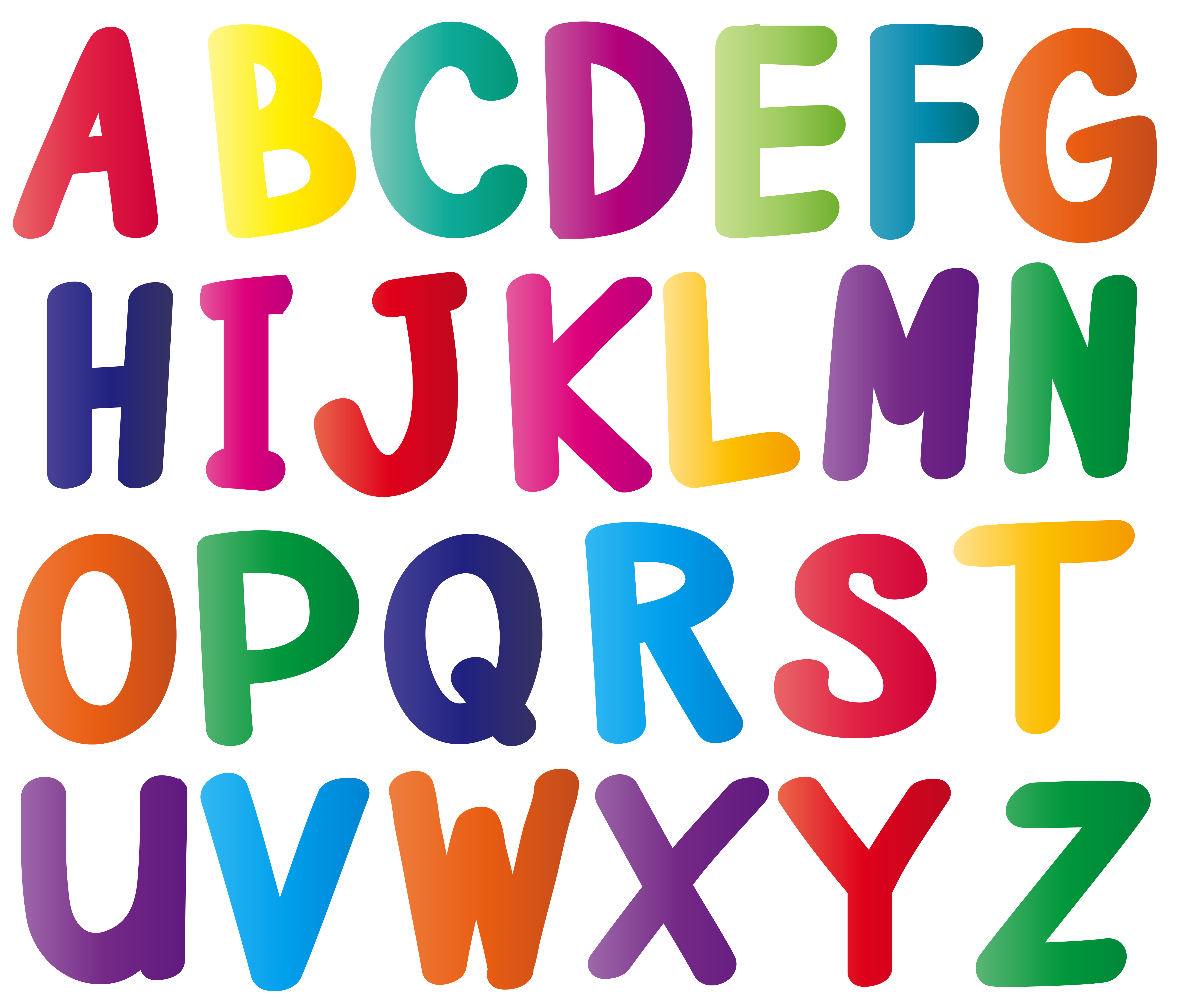 English alphabets in many colors - Download Free Vectors ...