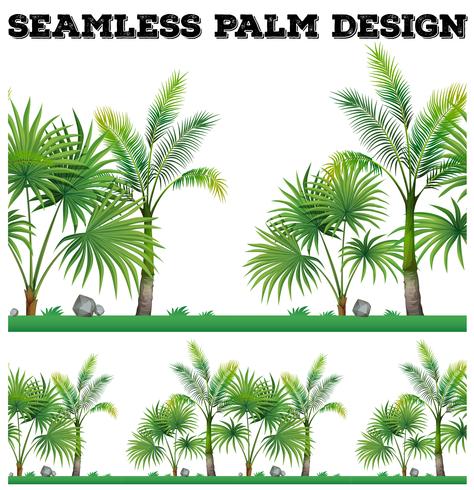 Seamless background with palm trees vector