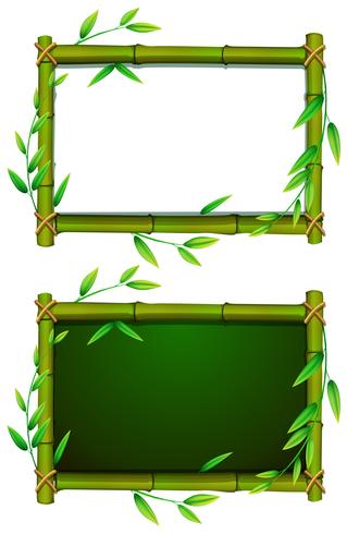 Two boards with bamboo frame vector