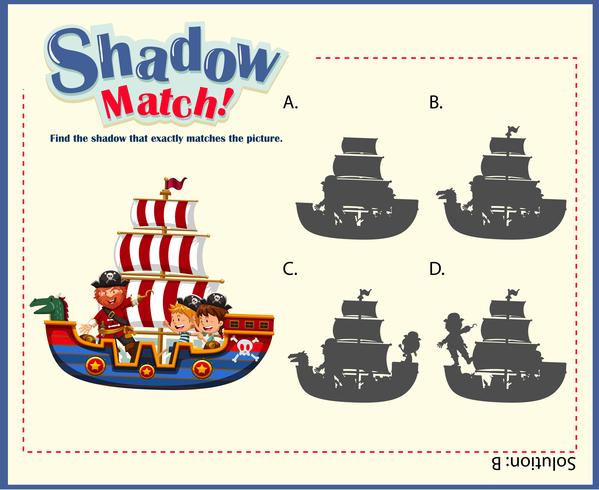 Game template with shadow matching ships vector
