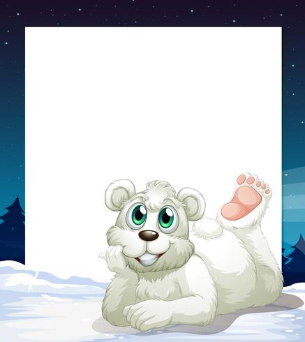 An empty template with a smiling polar bear at the bottom vector