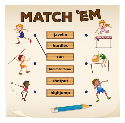 Matching game for sports vector