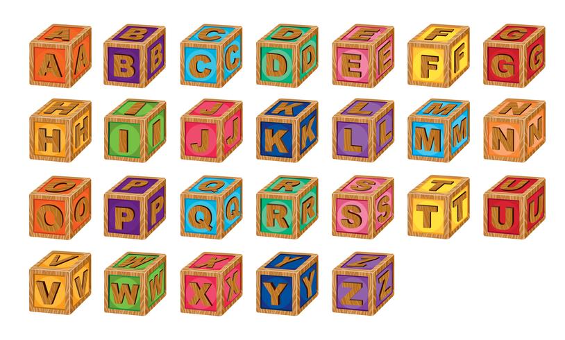 alphabet cubes vector