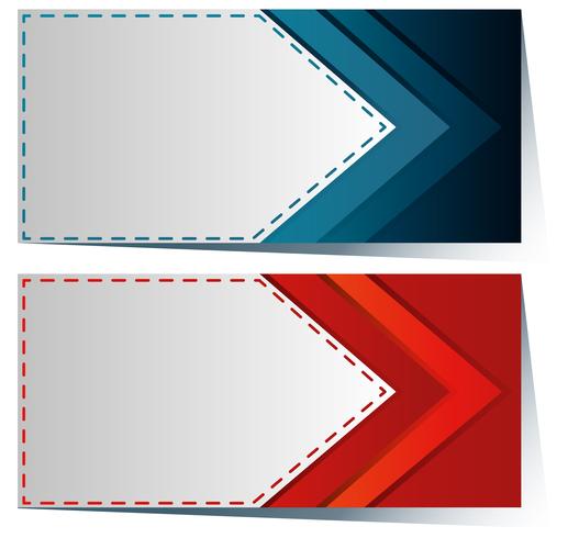 Label template with blue and red arrow vector