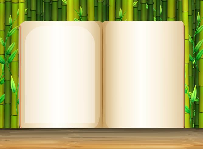 Background template with bamboo vector