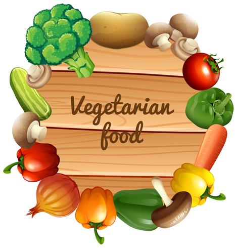 Border design with fresh vegetables vector