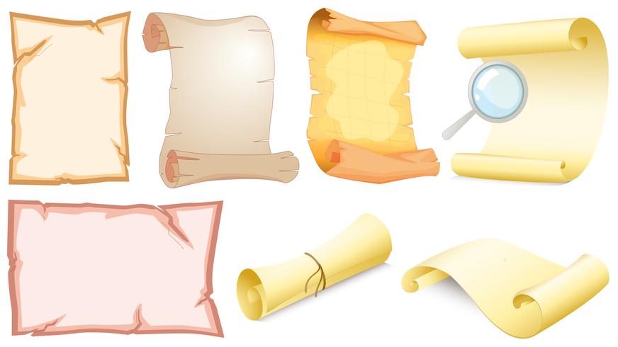 Set of empty scrolls vector