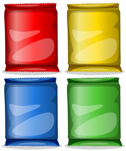 Four colourful containers vector