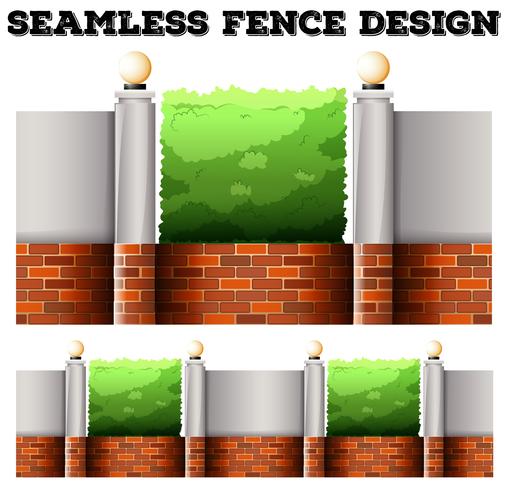Seamless fence desing with lamps vector