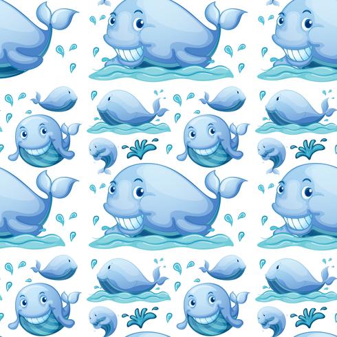 Seamless whale vector