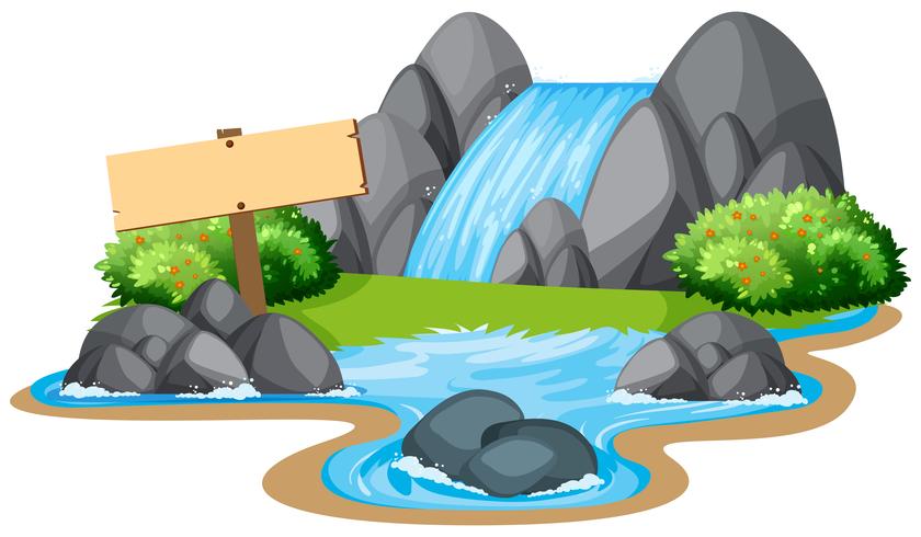 Scene with waterfall and river vector