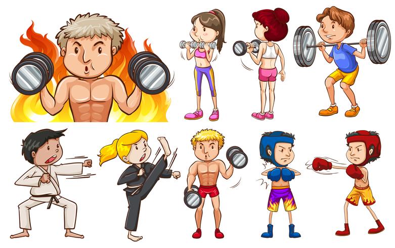 People doing different types of sports vector