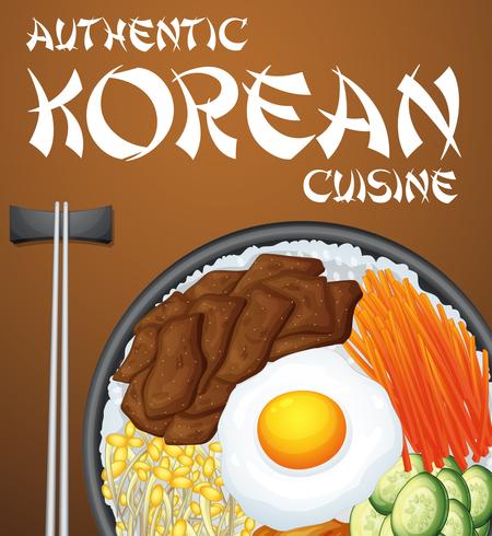 Bibimbap coreano vector