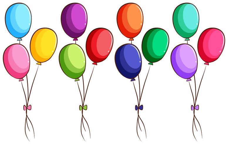 A simple coloured sketch of the balloons vector