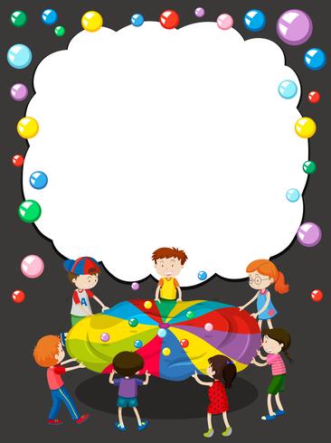 Border template with children playing ball 431733 Vector Art at Vecteezy