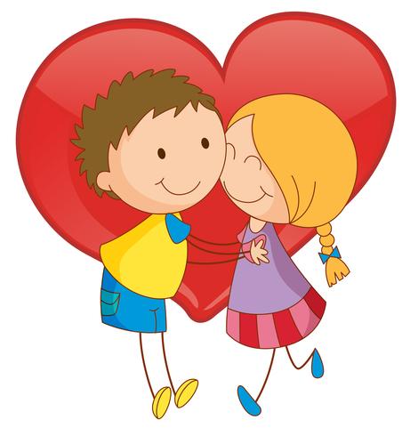 Couple and heart vector