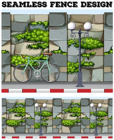 Seamless background design with brick fence vector