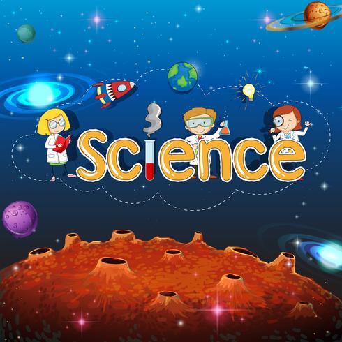 Science Banner on Planet Template vector