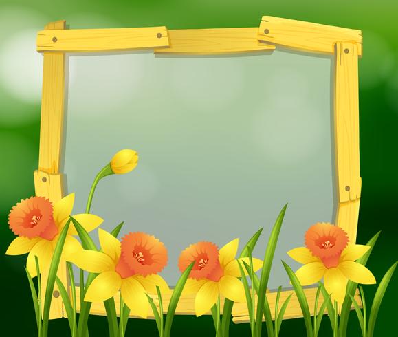 Frame design with yellow flowers vector