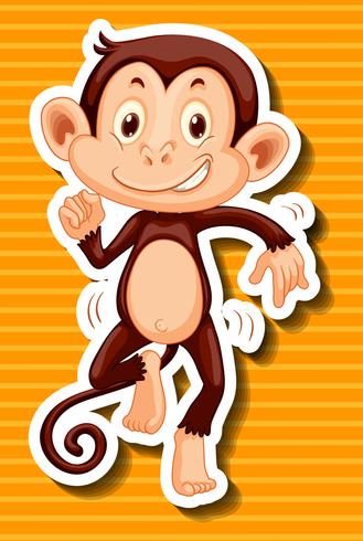 Monkey dancing on yellow background vector