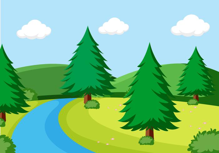 Una simple escena de la naturaleza. vector