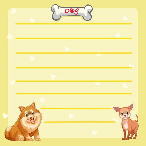 Paper template with cute dogs vector