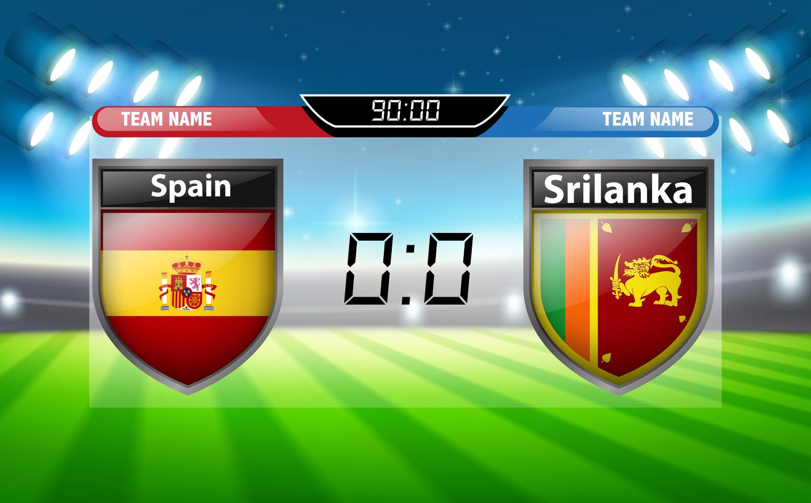 A scoreboard Spain VS Srilanka 431951 Vector Art at Vecteezy