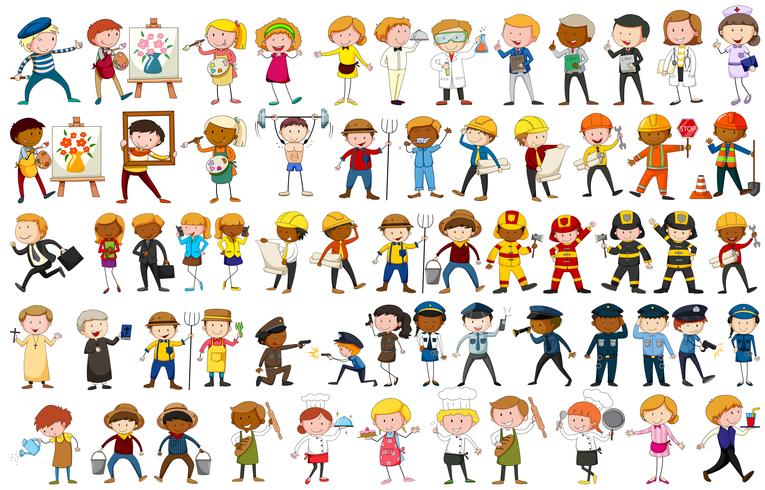 Different character of many occupations vector