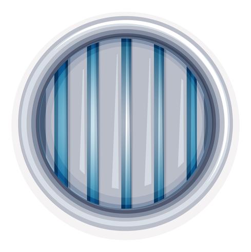 White round window with metal bars vector