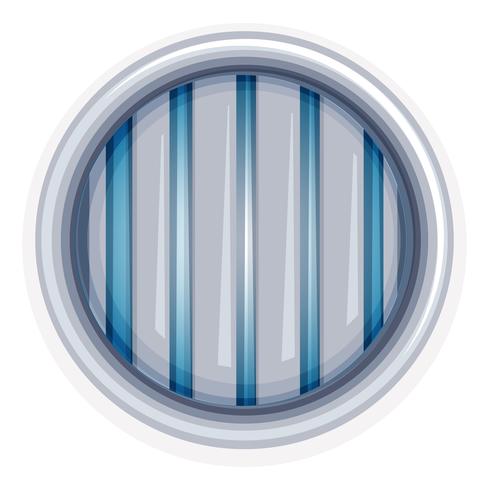 White round window with metal bars vector