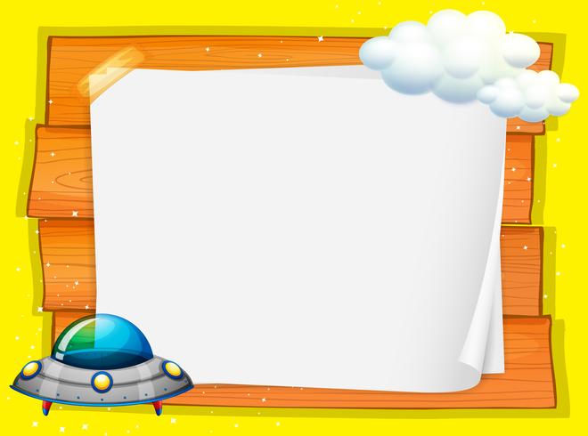 Frame design with UFO flying vector
