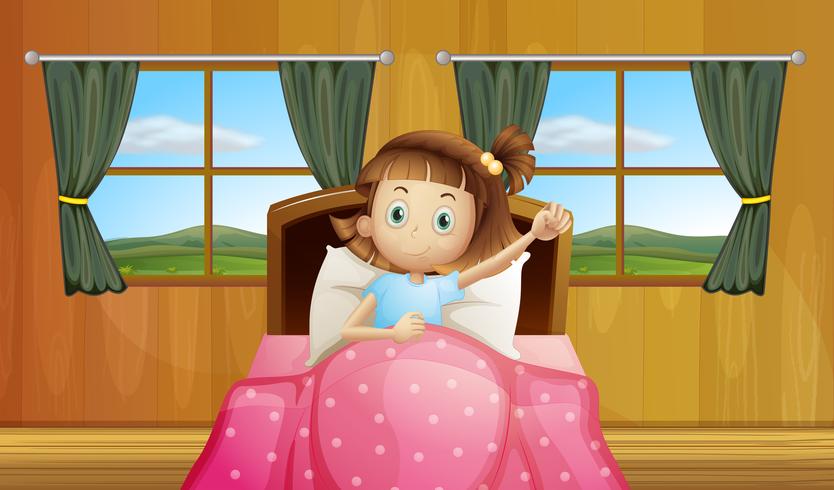Girl in bed vector