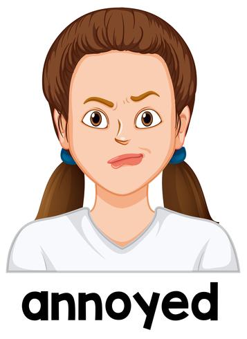 Girl with annoyed face vector