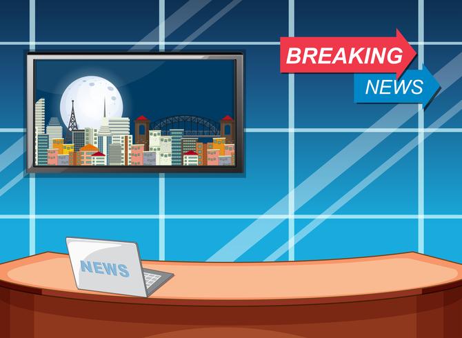 Breaking news studio template vector