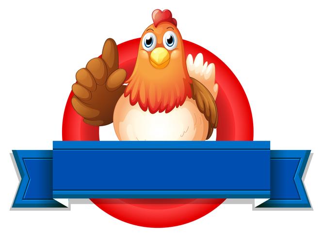 Una plantilla vacía con un pollo. vector