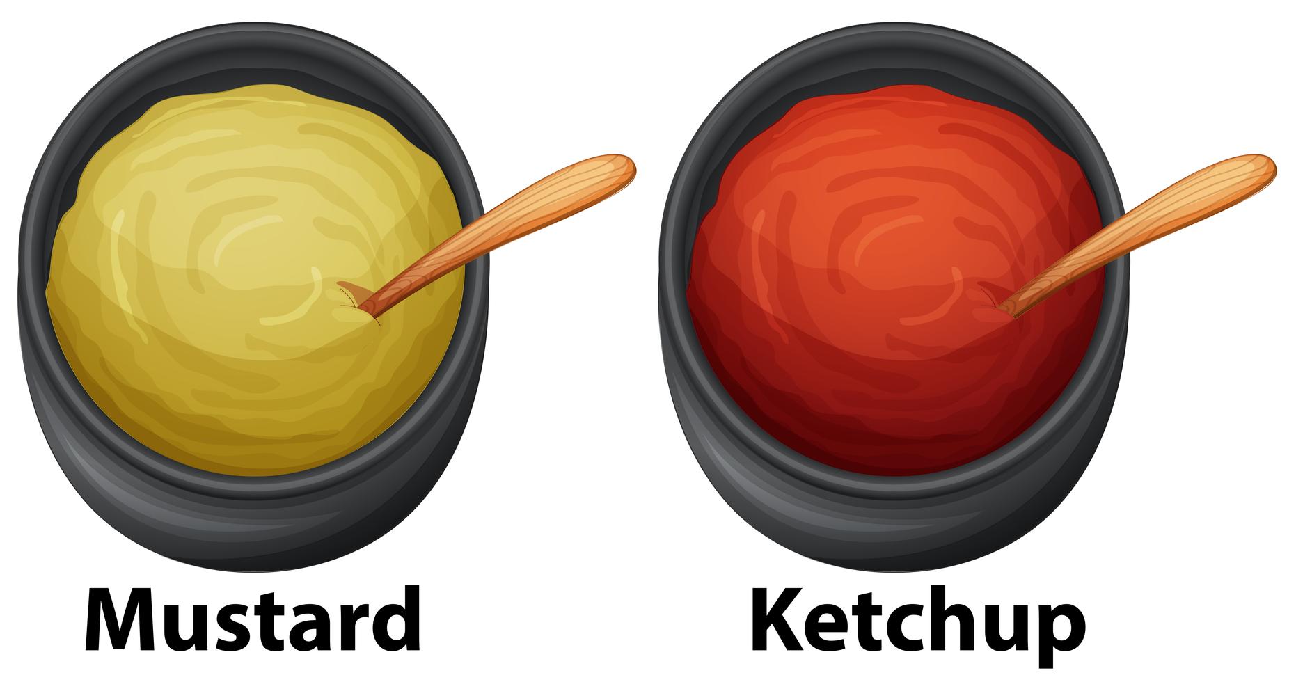 Mustard and Ketchup on White background 432043 Vector Art at Vecteezy