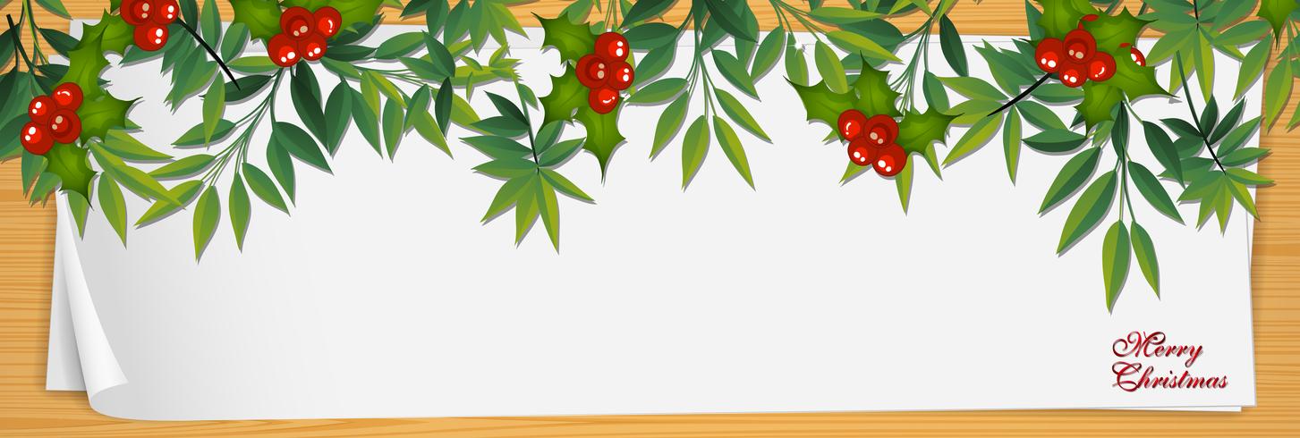 Paper template with mistletoes for christmas vector