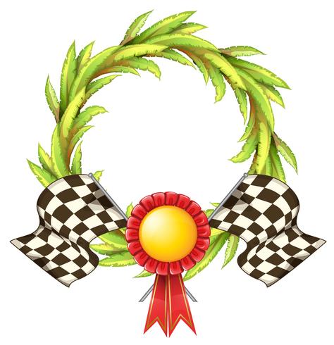 A ribbon with two racing flags vector