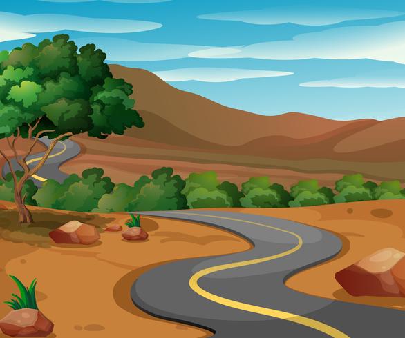 Road in the countryside vector