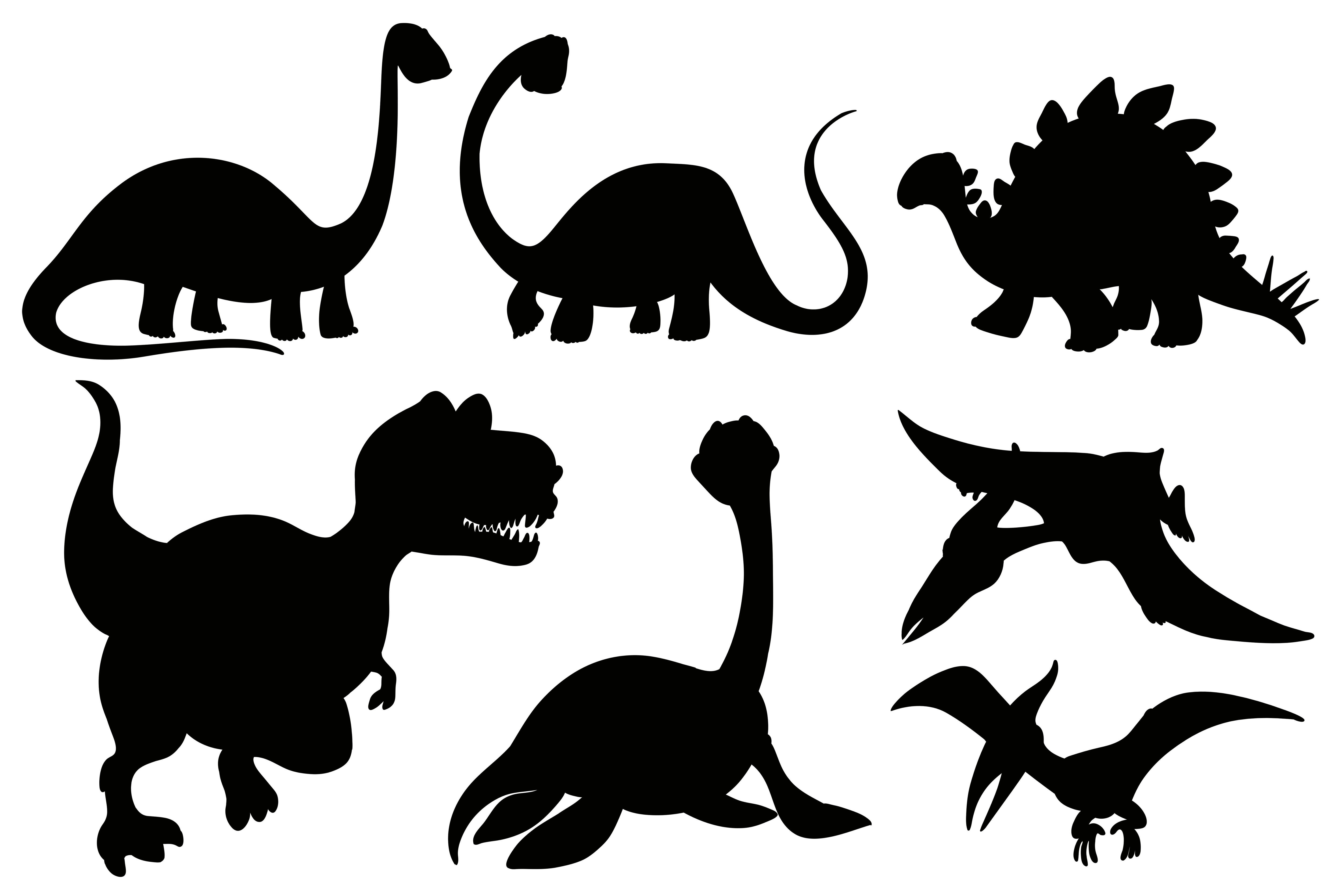 Download Silhouette dinosaurs on white background 432126 Vector Art at Vecteezy
