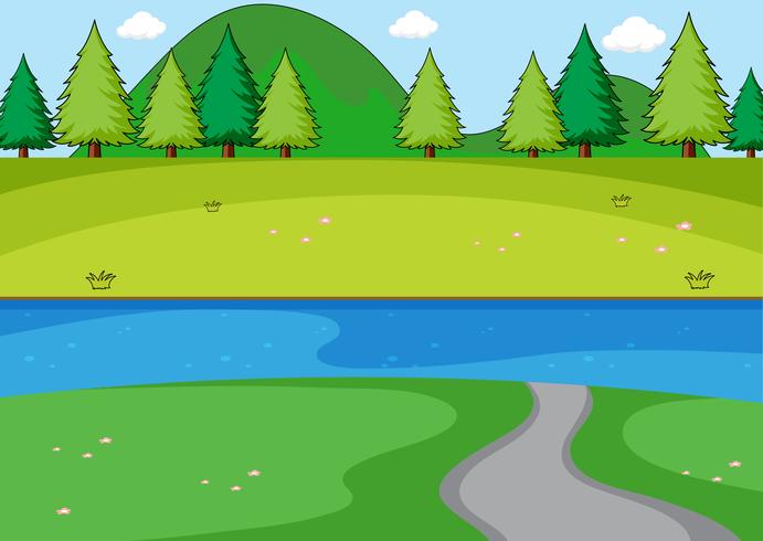 Una simple escena de parque vector