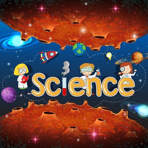 Science Banner on Planet Template vector