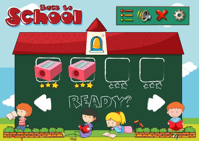 Back to school game template vector