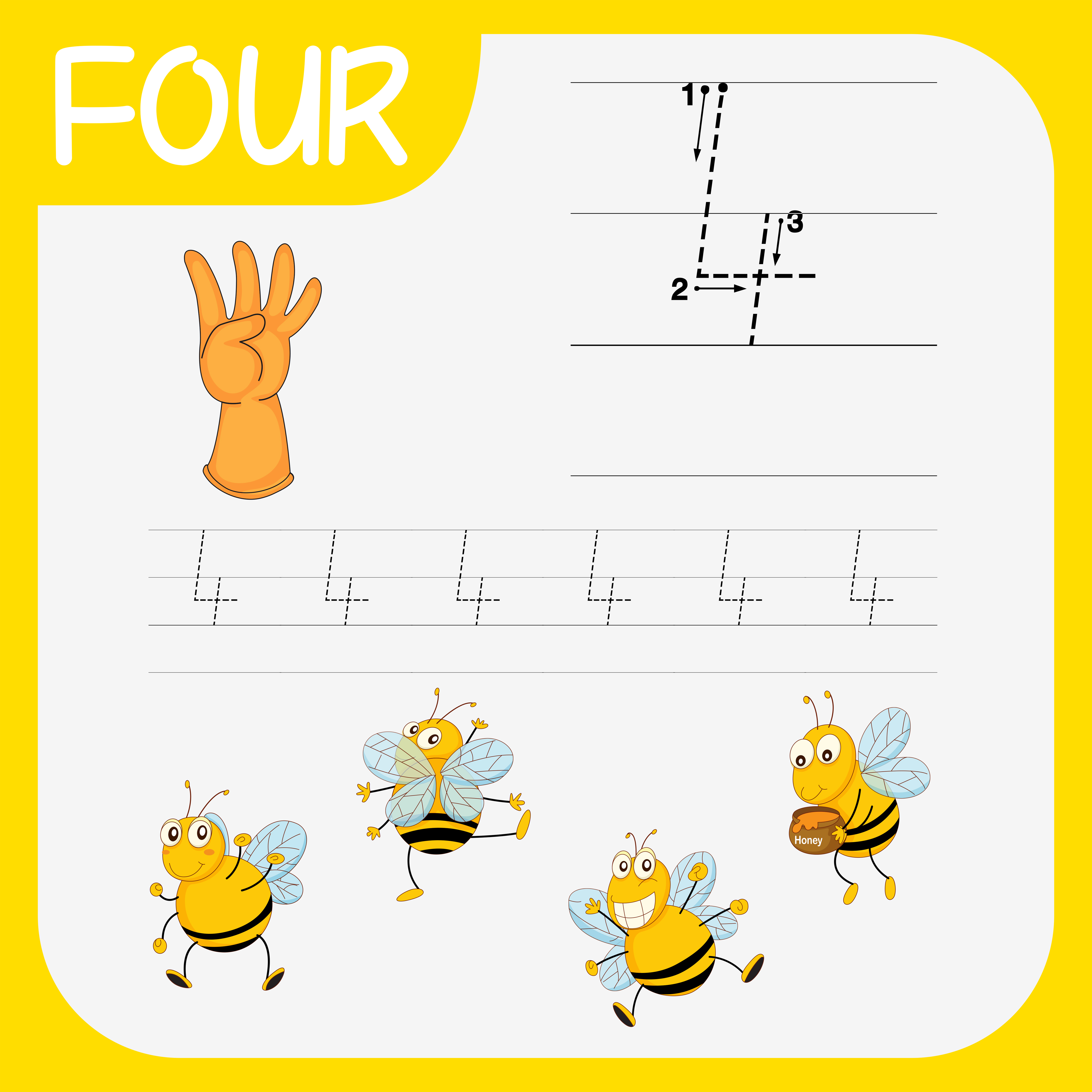 Free 4 Ways Numbers Worksheets