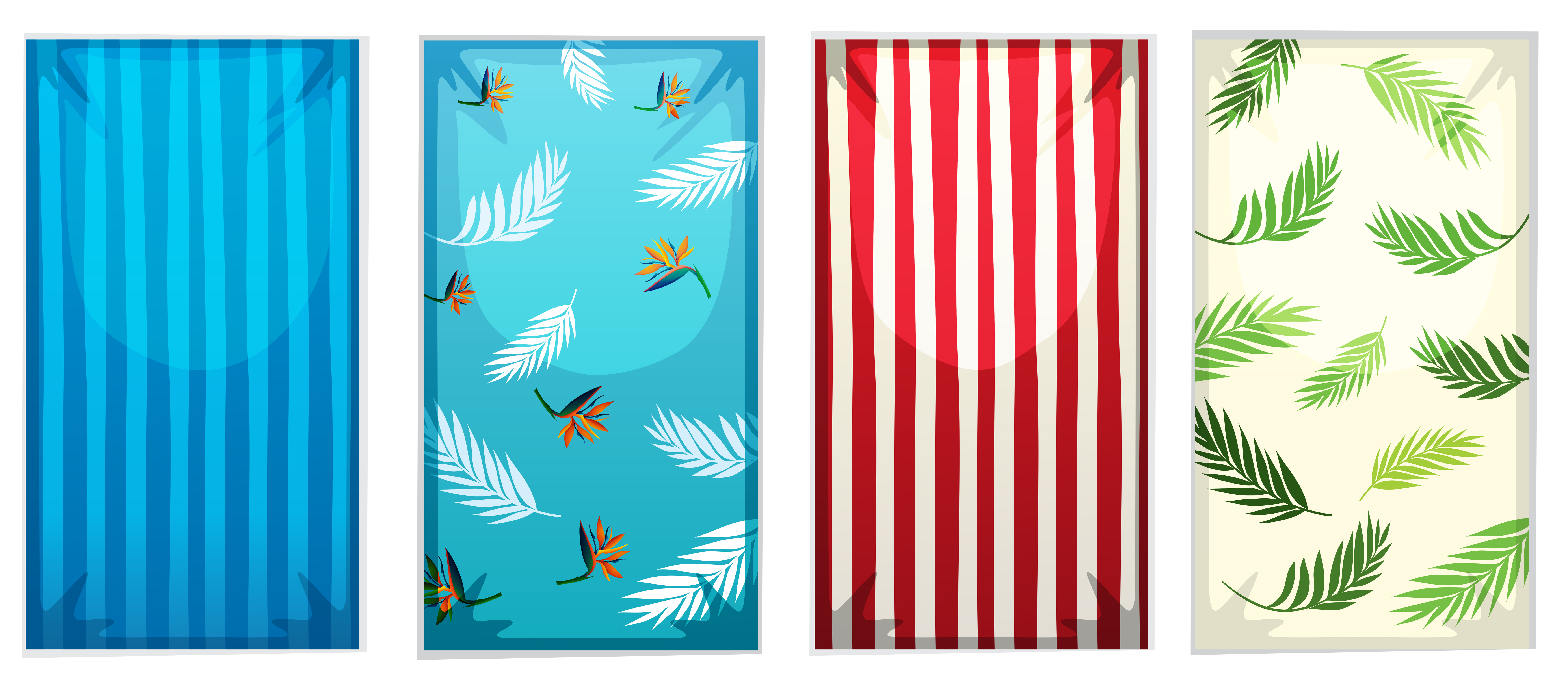 Download Set of colorful beach towels - Download Free Vectors, Clipart Graphics & Vector Art