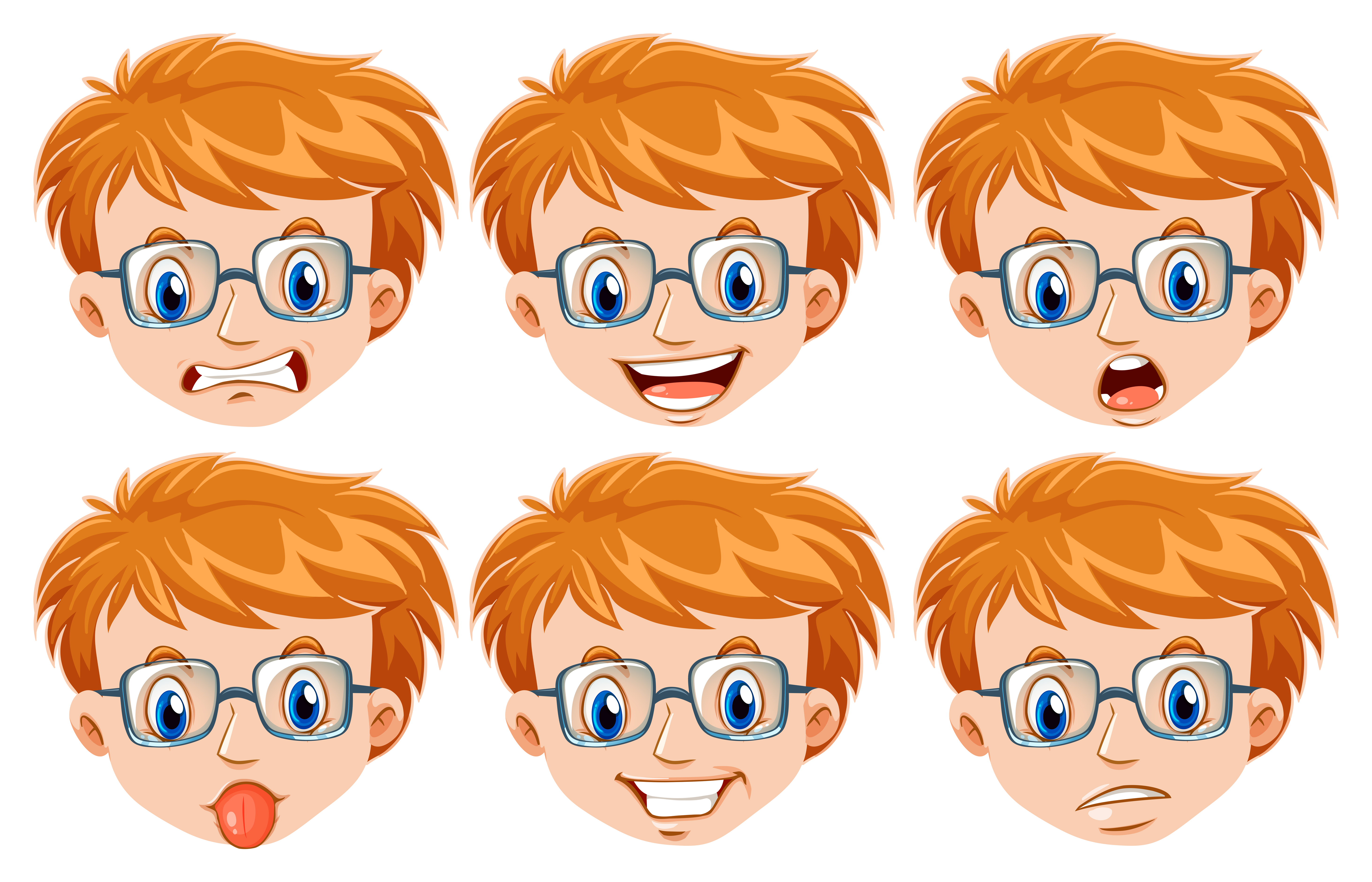 Man with different emotions 432210 Vector Art at Vecteezy