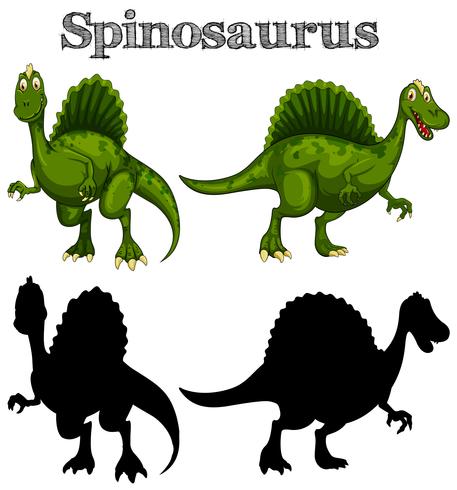 Two spinosaurus on white background vector