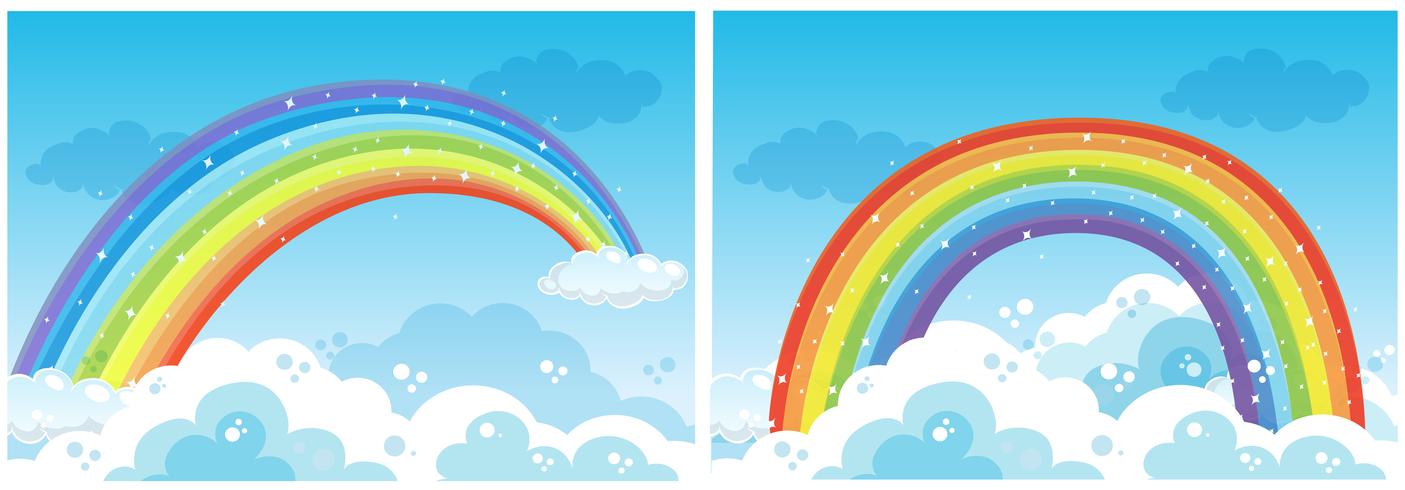 A Set of Rainbow on Sky vector